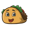 cartoon drawing of a smiling taco