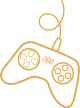 outline drawing of a video game controller in yellow