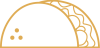 outline drawing of a taco in yellow
